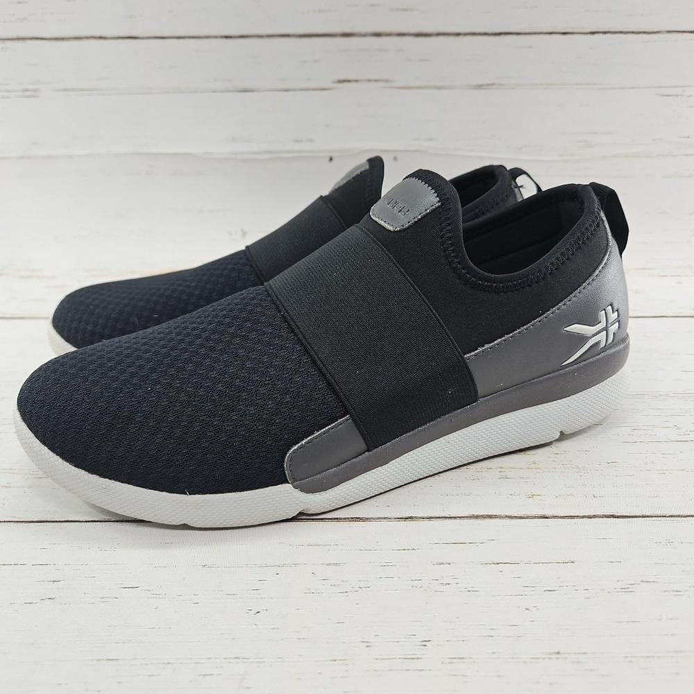 Kuru Ellie Size 10.5 Black Gray Slip On Sneaker Orthotic Comfort Walking‎ Shoes